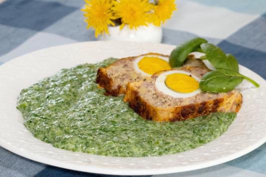 Rulada de porc Stefania cu mancare de spanac